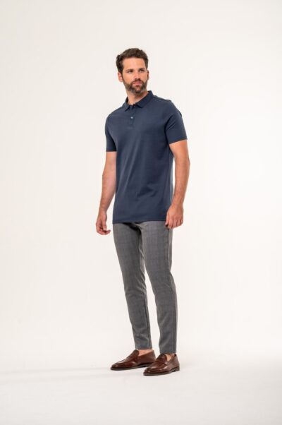 Camisa Polo Lyon Pima Supreme Azul Marinho - Imagem 4