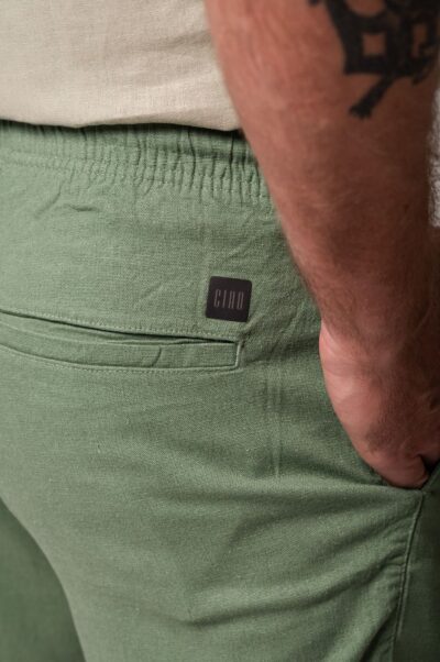 Short De Linho St. Barth Verde Militar - Imagem 4