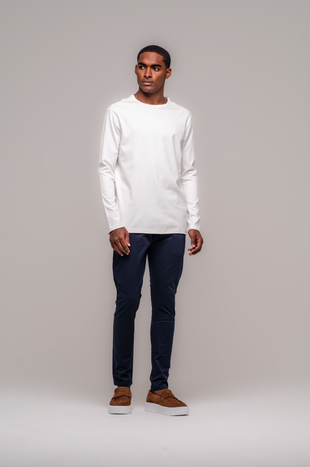 Camiseta Pima Off White Manga Longa - Imagem 5