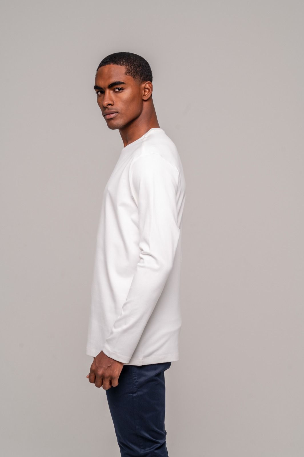 Camiseta Pima Off White Manga Longa - Imagem 3