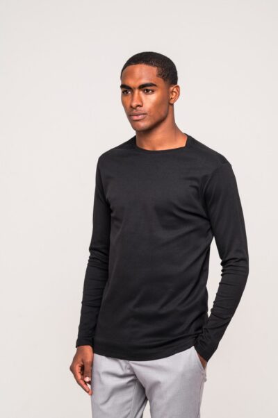 Camiseta Pima Preto Manga Longa