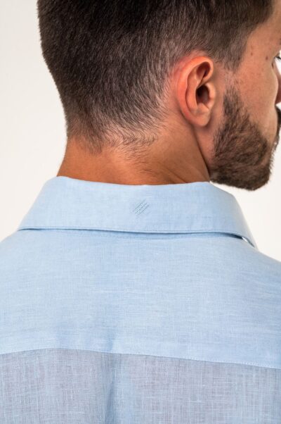 Camisa de Linho Capri Irlandês Azul Claro - Imagem 4