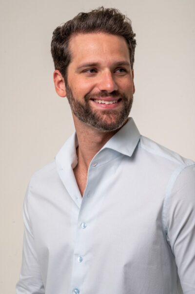 Camisa Vittorio Fio Egípcio Azul Céu - Imagem 3