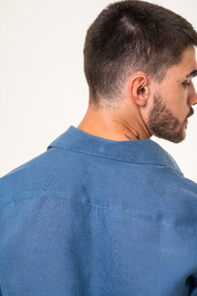 Camisa de Linho Capri Irlandês Azul Jeans - Imagem 3