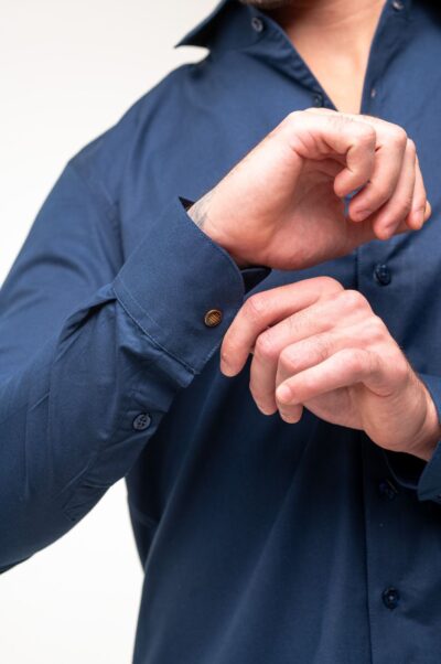 Camisa Vittorio Fio Egípcio Azul Marinho - Imagem 4