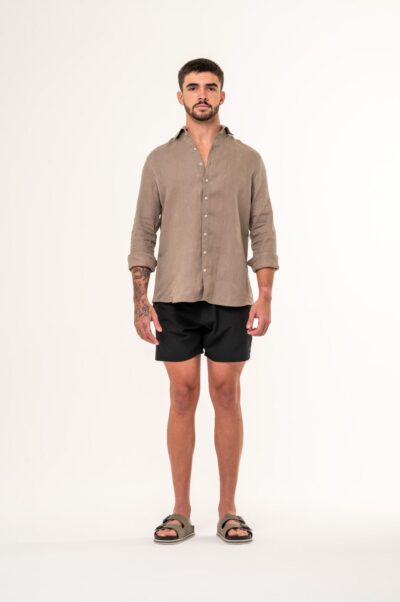 Camisa de Linho Capri Irlandês Caqui - Imagem 4