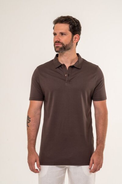 Camisa Polo Lyon Pima Supreme Café