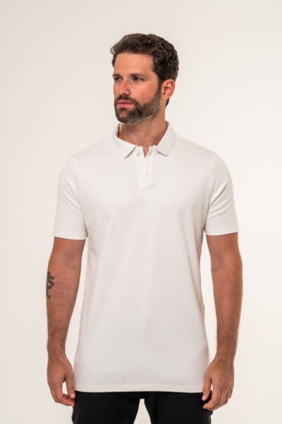 Camisa Polo Lyon Pima Supreme Off White