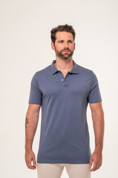 Camisa Polo Lyon Pima Supreme Azul Jeans