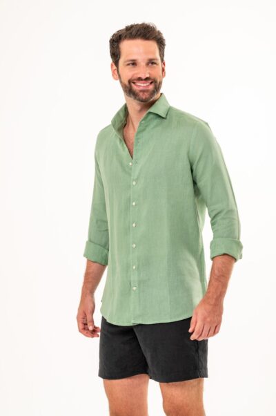 Camisa de Linho Capri Irlandês Verde