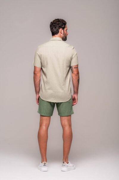 Camisa de Linho St. Tropez Pistacchio Manga Curta - Imagem 5