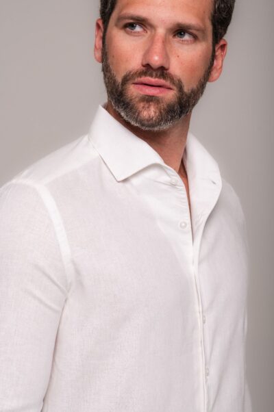 Camisa de Linho St. Tropez Off White Manga Longa - Imagem 3