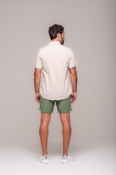 Camisa de Linho St. Tropez Natural Manga Curta - Imagem 5