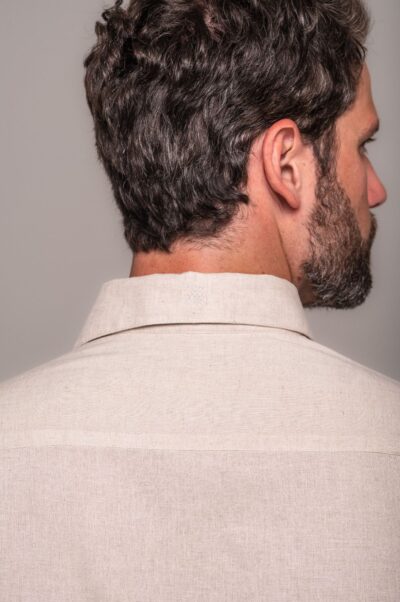 Camisa de Linho St. Tropez Natural Manga Longa - Imagem 4