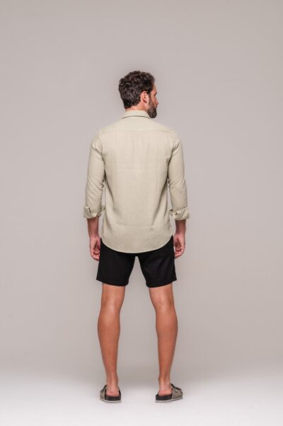 Camisa de Linho St. Tropez Pistacchio Manga Longa - Imagem 4