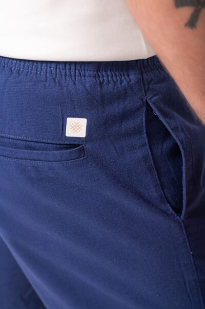 Short De Linho St. Barth Azul - Imagem 4