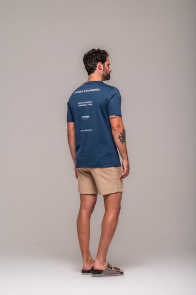 Camiseta Gold Estampada Piaceri Semplici Azul Marinho - Imagem 5