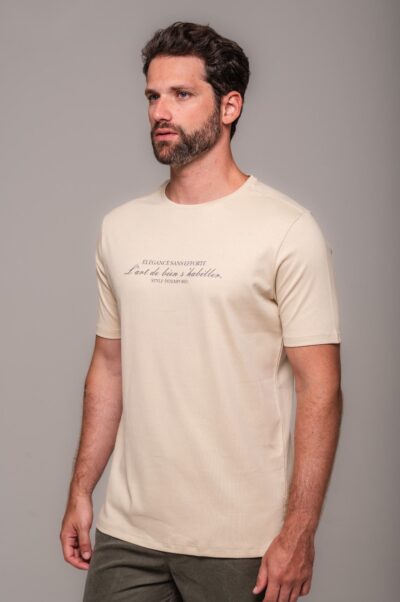 Camiseta Gold Estampada Style Bege