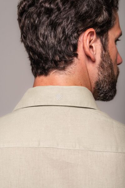Camisa de Linho St. Tropez Pistacchio Manga Curta - Imagem 4