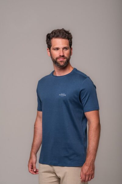 Camiseta Gold Estampada Italian Elegance Azul Marinho