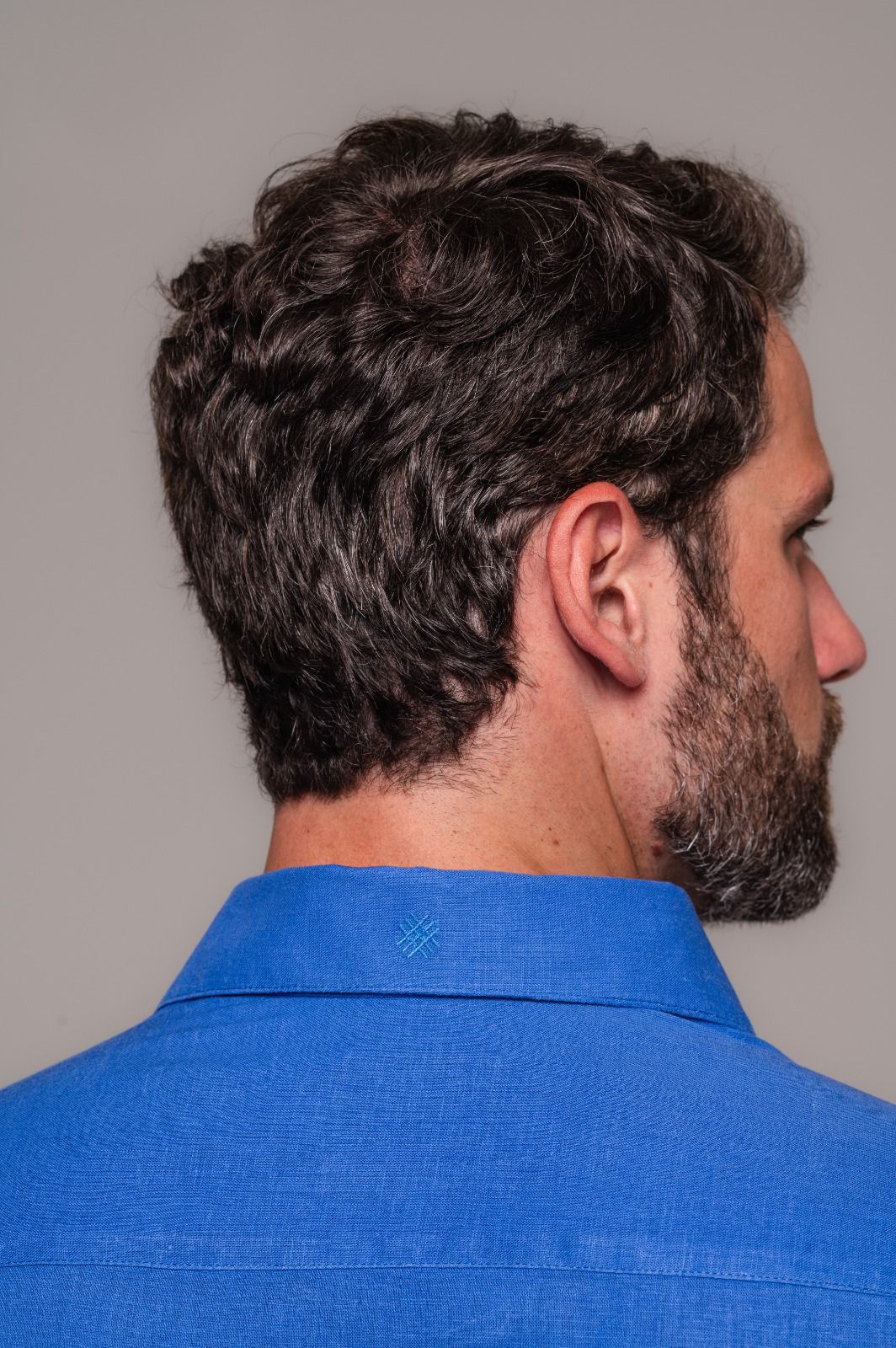 Camisa de Linho St. Tropez Azul Royal Manga Longa - Imagem 3