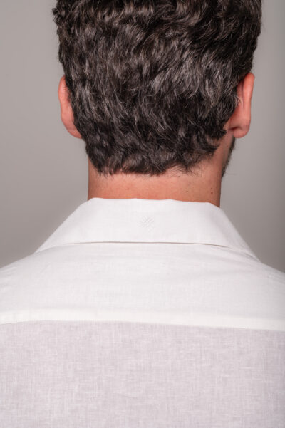 Camisa de Linho St. Tropez Off White Manga Curta - Imagem 3