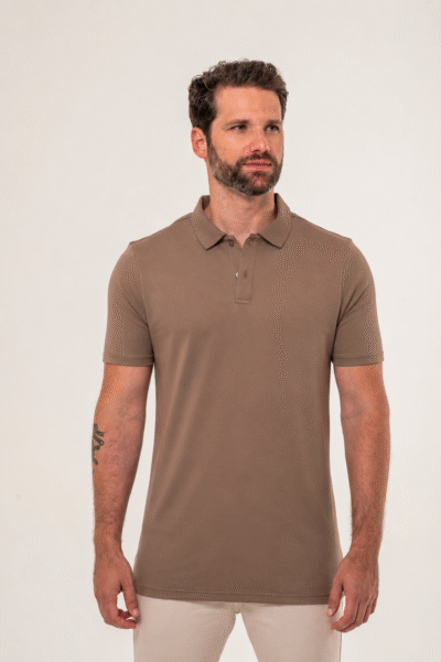 Camisa Polo Lyon Pima Supreme Ouro Antigo