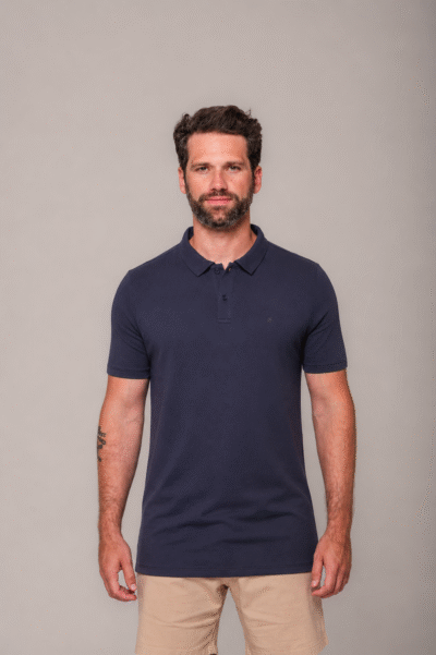 Camisa Polo Lyon Gold Azul Marinho