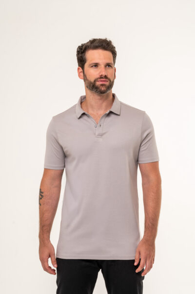 Camisa Polo Lyon Pima Supreme Prata