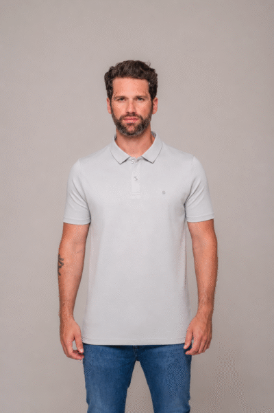 Camisa Polo Lyon Gold Cinza