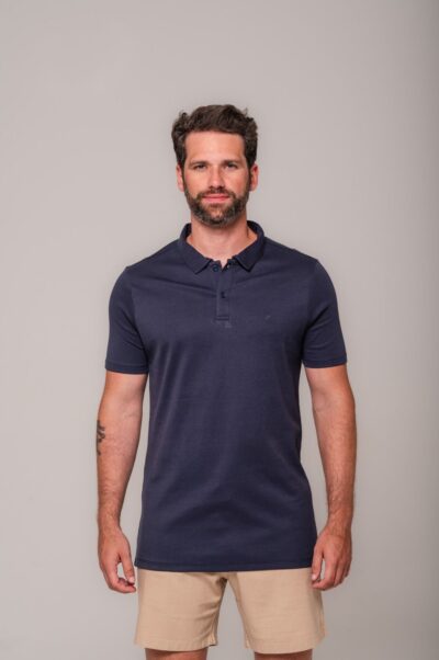 Camisa Polo Lyon Gold Azul Marinho