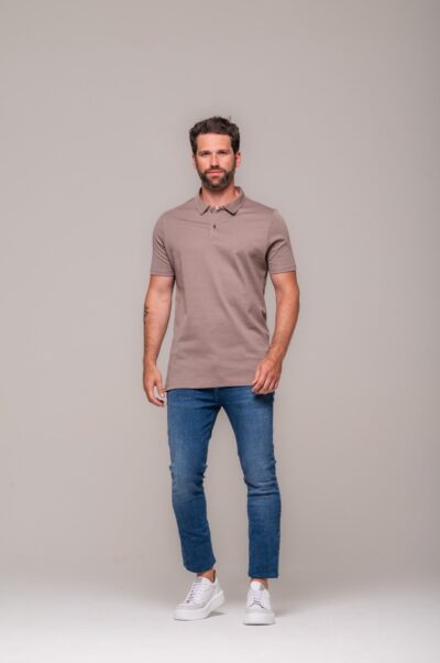 Camisa Polo Lyon Gold Caqui Avelã - Imagem 4