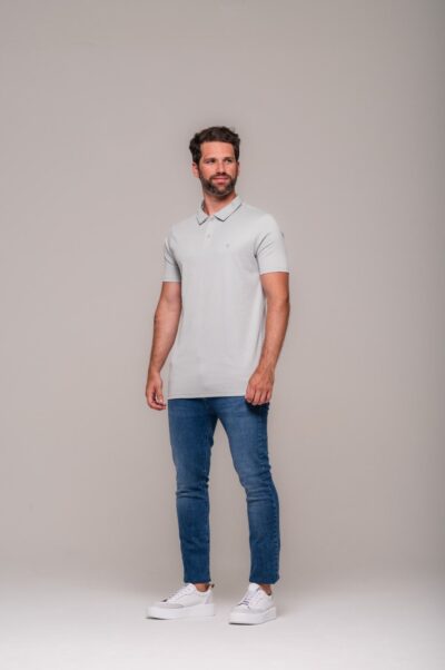 Camisa Polo Lyon Gold Cinza - Imagem 3