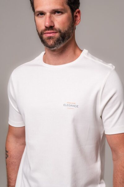 Camiseta Gold Estampada Italian Elegance Off White