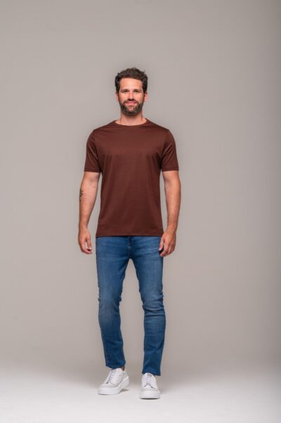 Camiseta Pima 140 Marrom - Imagem 4