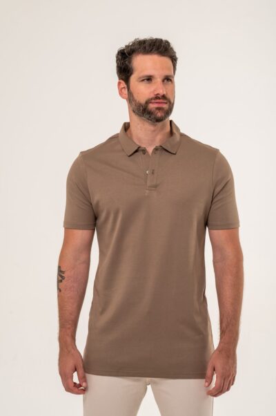Camisa Polo Lyon Pima Supreme Ouro Antigo