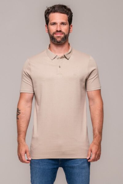 Camisa Polo Lyon Gold Bege