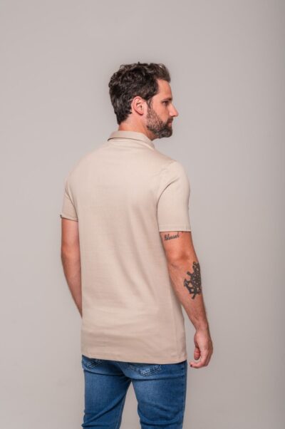 Camisa Polo Lyon Gold Bege - Imagem 4