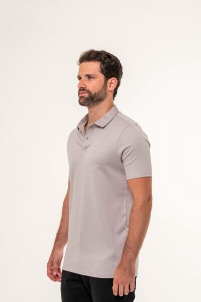 Camisa Polo Lyon Pima Supreme Prata - Imagem 4