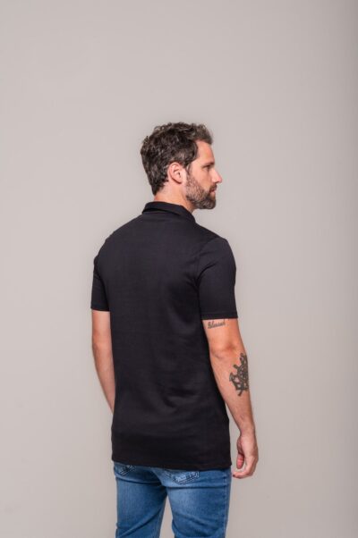 Camisa Polo Lyon Gold Preta - Imagem 3
