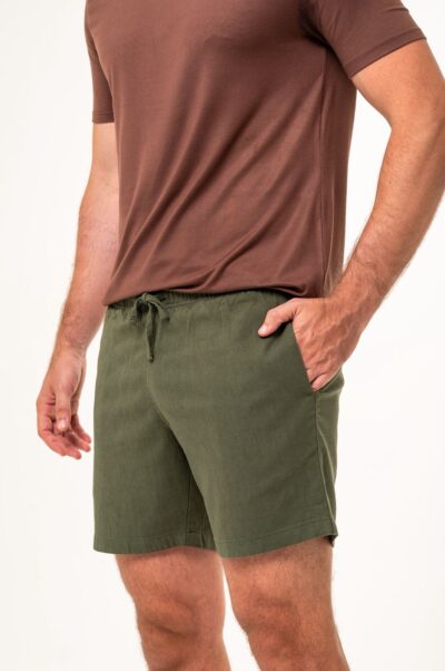 Short de Linho St Barth Verde Oliva
