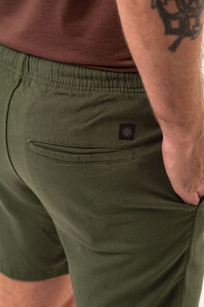 Short de Linho St Barth Verde Oliva - Imagem 3