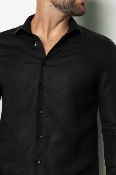 Camisa de Linho St. Tropez Preto - Imagem 3