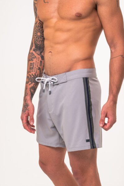 Short de Praia Malibu Cinza Claro