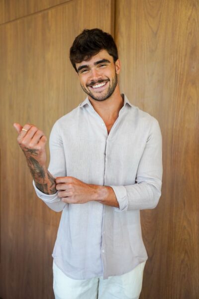 Camisa de Linho Irlandês Lilás