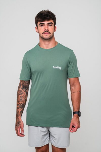 Camisa Azione Estampada Verde Healing
