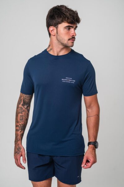 Camisa Azione Estampada Azul Marinho Wellness