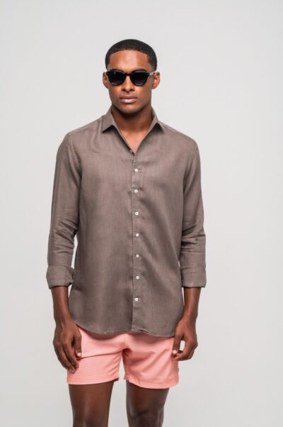 Camisa de Linho Irlandês Marrom