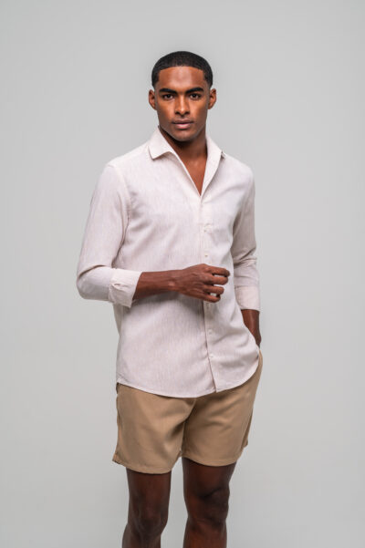 Camisa Positano Manga Longa Bege