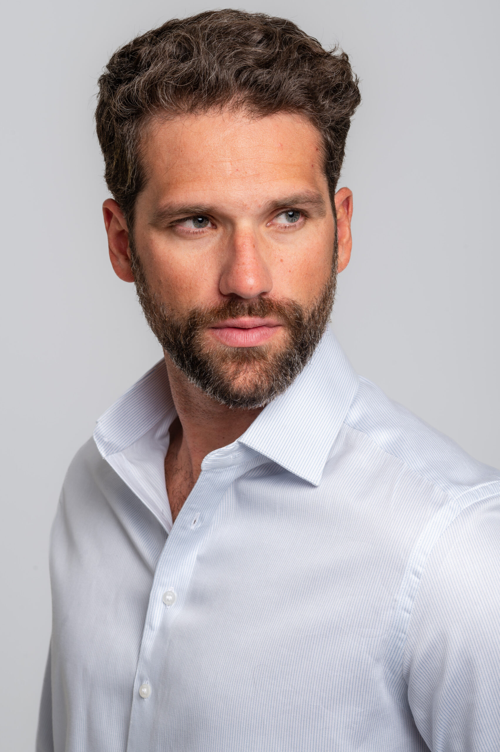 Camisa Social Matteo Listrada Azul Claro - Imagem 2